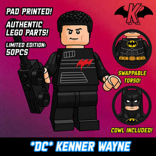 Kenner Wayne Custom LEGO Minifigure (pad printed)